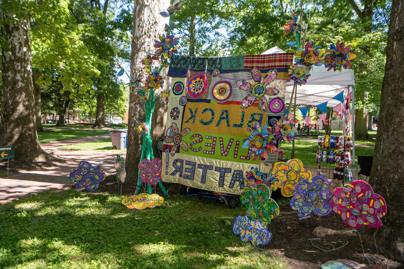 Black Lives Matter quilt produced by local organization, Passionworks. 